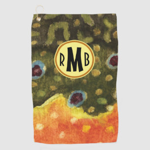 Serviette De Golf Pêcheur de truites broyées sur mesure