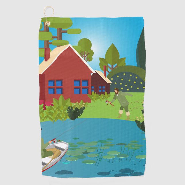 Serviette De Golf Pêcheurs (Devant)