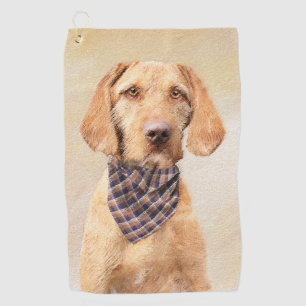 Serviette De Golf Peinture à poils durs Vizsla - Jolie Art Original