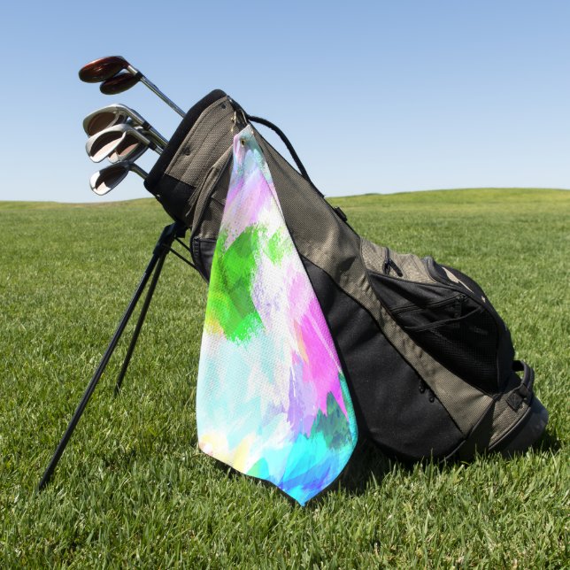 Serviette De Golf peinture Abstraite à l'aquarelle (Vert)