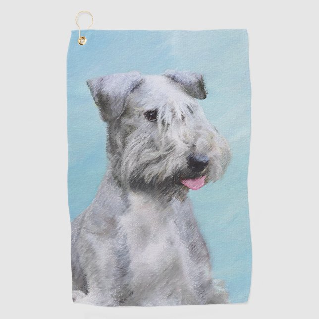 Serviette De Golf Peinture Cesky Terrier - Cute Original Chien Art (Devant)