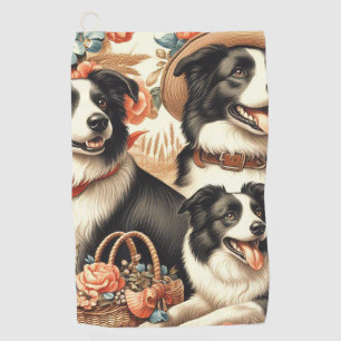 Serviette De Golf Peinture Collie vintage
