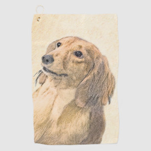 Serviette De Golf Peinture de Dachshund (Longhaïs) - Art original d
