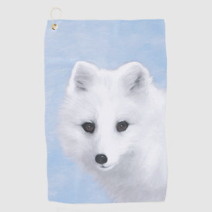 Serviette De Golf Peinture de Fox arctique - art original de faune