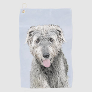 Serviette De Golf Peinture de Wolfhound irlandais - Joli art origina