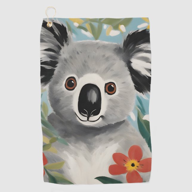 Serviette De Golf Peinture Koala (Devant)