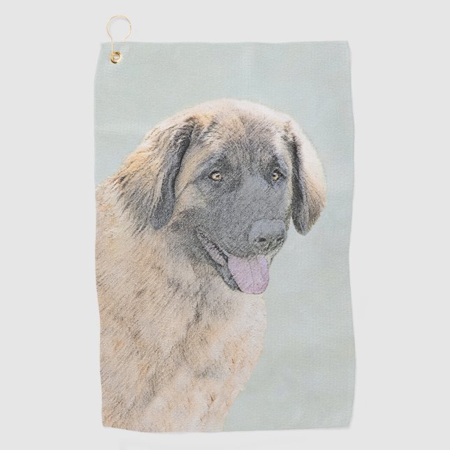 Serviette De Golf Peinture Leonberger - Joli art original chien (Devant)
