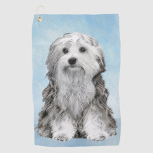 Serviette De Golf Peinture Lowchen - Cute Original Chien Art