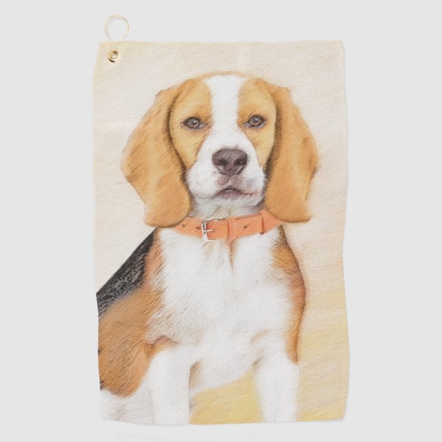 Serviette De Golf Peinture originale de chien Beagle Hound Art anima (Devant)