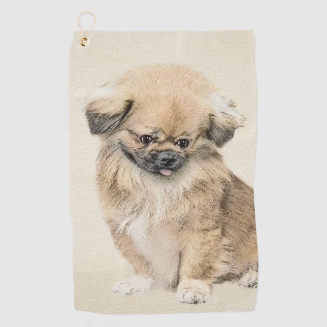 Serviette De Golf Peinture Pekingese - Cute Original Chien Art (Devant)