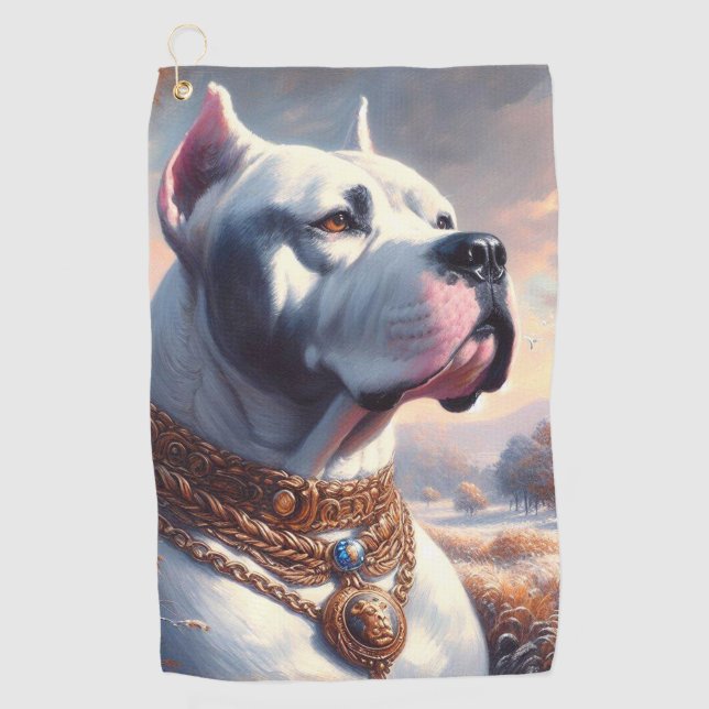 Serviette De Golf Peinture rétro Dogo Argentino (Devant)