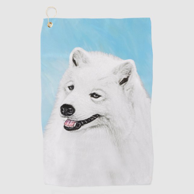 Serviette De Golf Peinture Samoyed - Cute Original Chien Art (Devant)