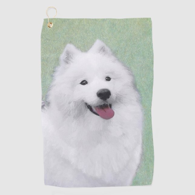 Serviette De Golf Peinture Samoyed - Cute Original Chien Art (Devant)
