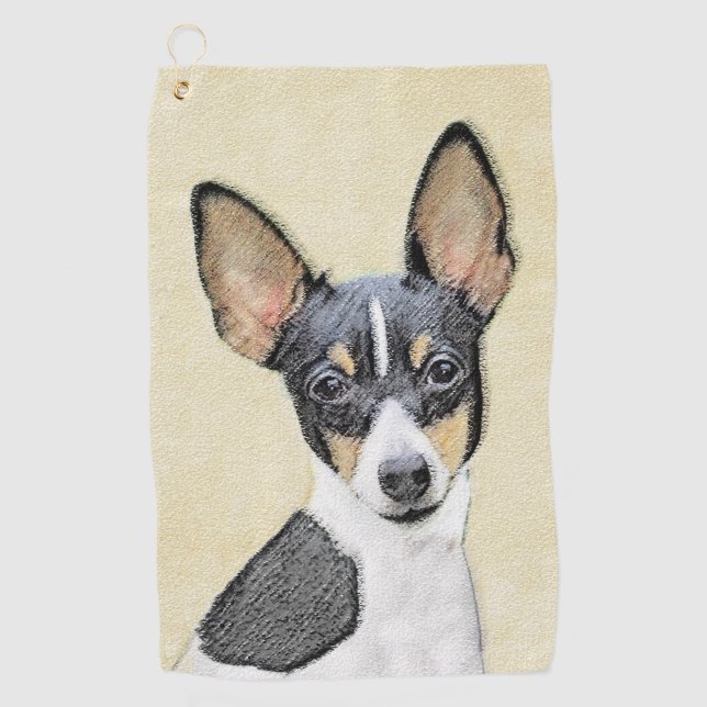Serviette De Golf Peinture Toy Fox Terrier - Art Original Mignon de  (Devant)