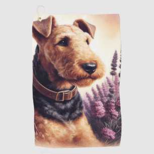 Serviette De Golf Peinture vintage Airedale Terrier