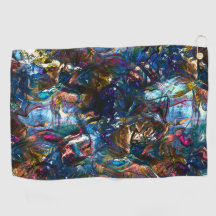 Peintures lourdes collées se chevauchant dans un m