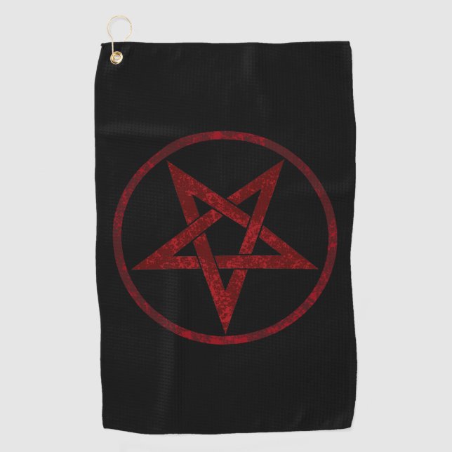 Serviette De Golf Pentagram Red Devil (Devant)