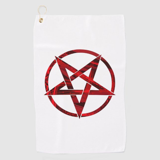 Serviette De Golf Pentagram Red Devil (Devant)