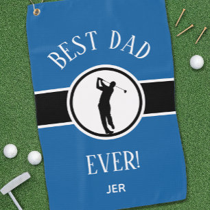 Serviette De Golf Père Exceptionnel Bleu Noir Meilleur Golfeur Perso