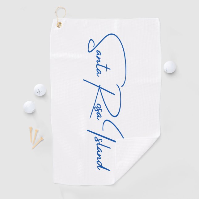 Serviette De Golf Père Noël Rosa Island Golf Serviette Blue Logo (En situation)