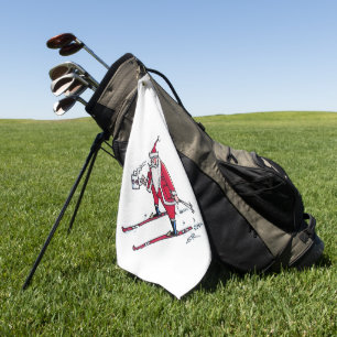 Serviette de golf père Noël Skiing