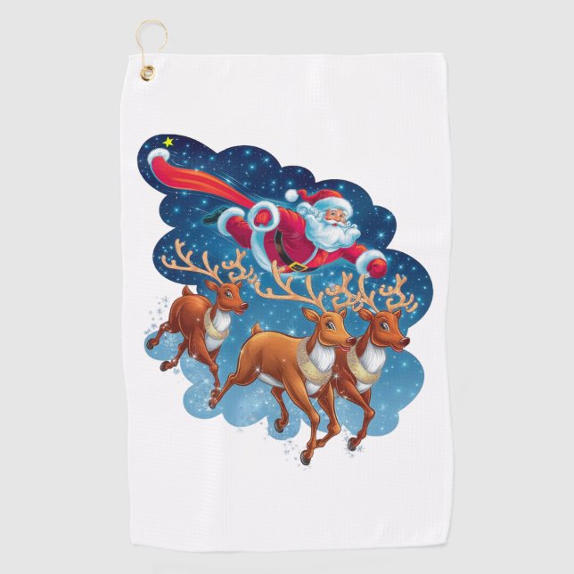 Serviette De Golf Père Noël Sleigh Adventure (Devant)