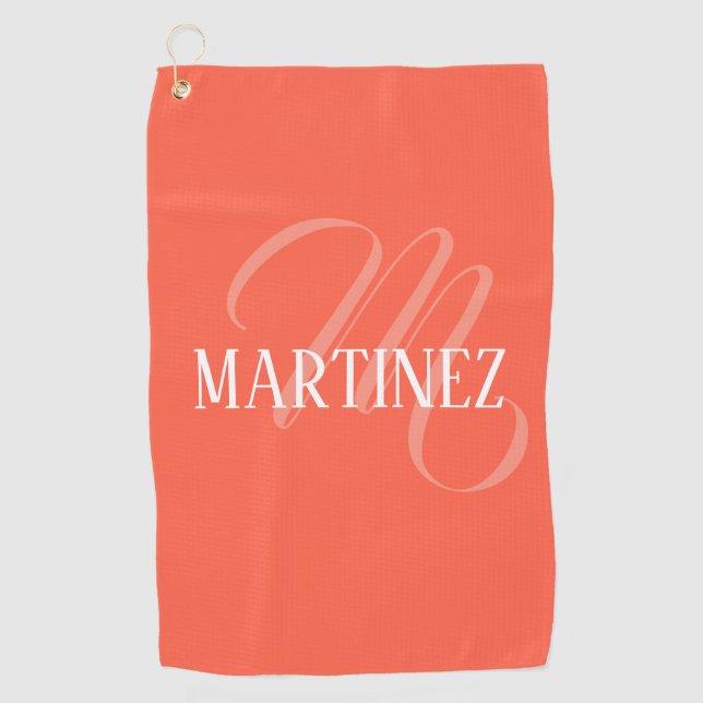 Serviette De Golf Persimmon Elegant Nom Personnalisé Club (Devant)