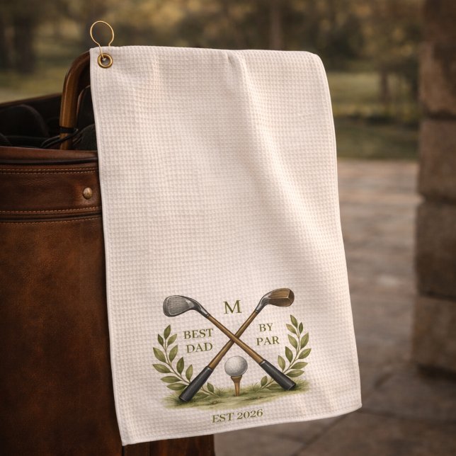 Serviette De Golf Personalized Best Dad By Par Monogram (Créateur téléchargé)