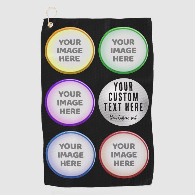 Serviette De Golf Personalized Golf Photo Collage Gift (Devant)