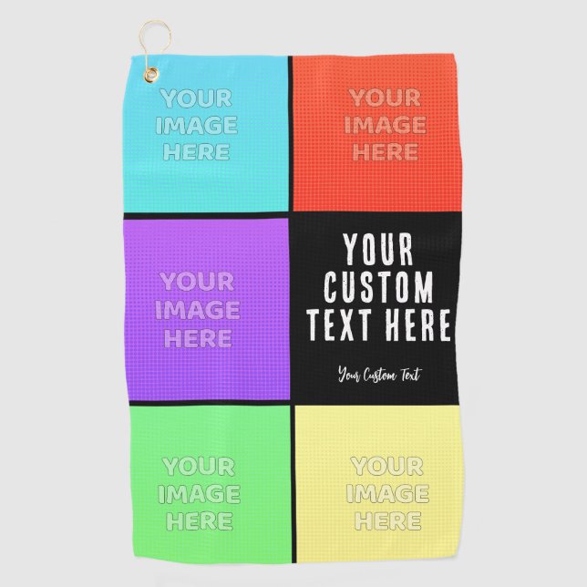 Serviette De Golf Personalized Photo Collage  (Devant)