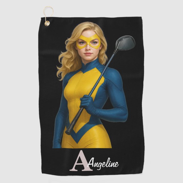 Serviette De Golf Personalized Superhero Golf Towel (Devant)