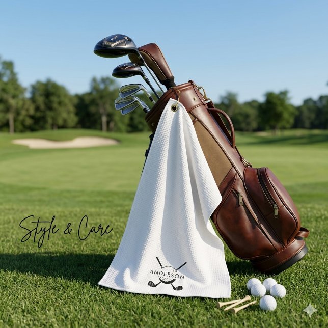 Serviette de golf personnalisable avec nom et logo (Customizable Golf Towel Featuring Name and Logo)