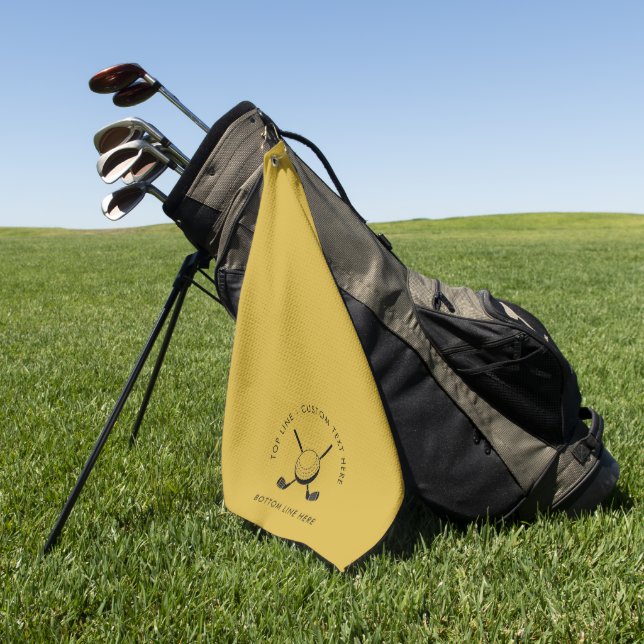 Serviette de golf personnalisable avec texte et lo (Vert)