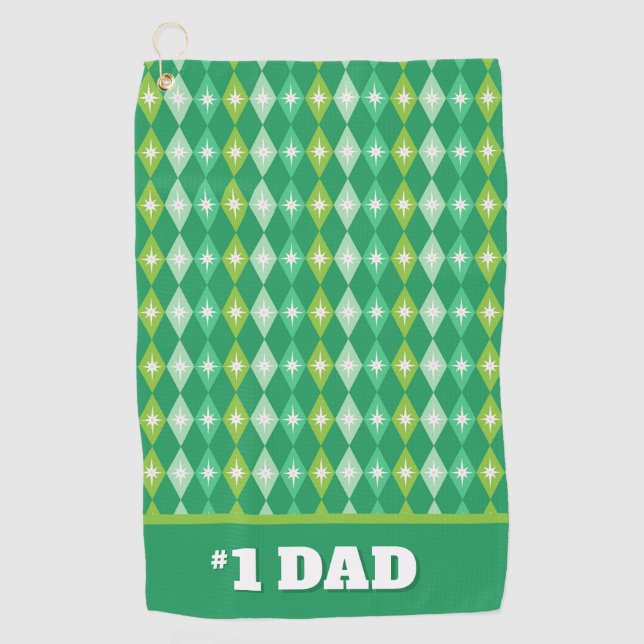 Serviette De Golf Personnalisé #1 Papa Green Christmas Golf Balls (Devant)