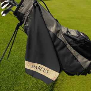 Serviette De Golf Personnalisé Elegant Moderne Golfer Monogramme