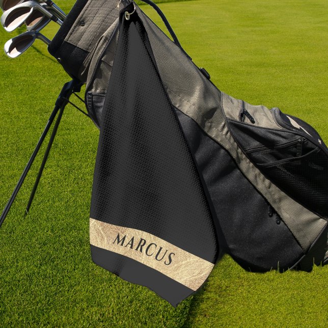 Serviette De Golf Personnalisé Elegant Moderne Golfer Monogramme (Elegant Modern Golfer Monogrammed Golf Towel is the perfect accessory for any avid golfer. With its )