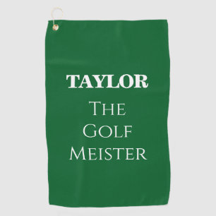 Serviette De Golf Personnalisé Funny Golf Meister Citation Vert