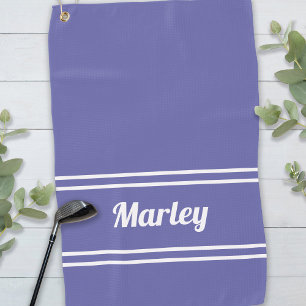 Serviette De Golf Personnalisé Golfsport Nom Monogram Cute Peri Blue