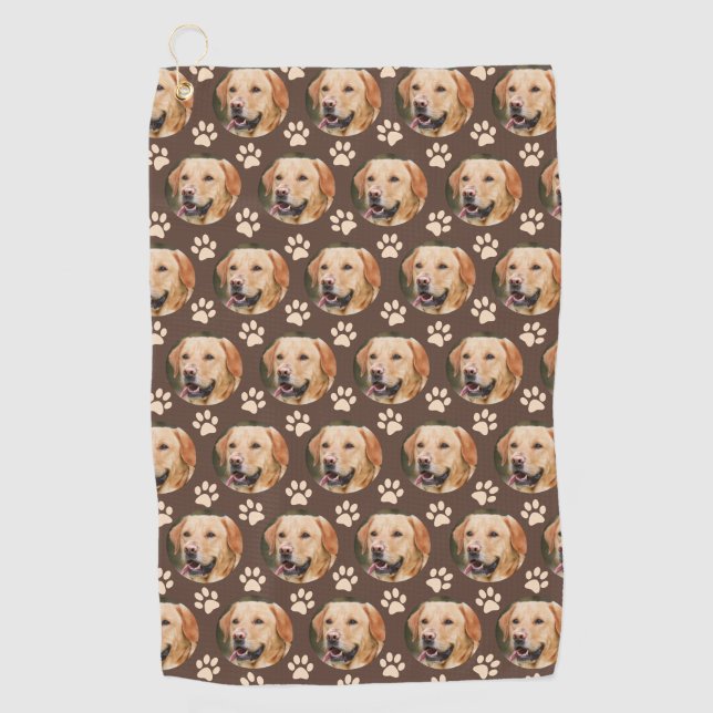 Serviette De Golf Personnalisé Motif photo animal chien Brown (Devant)