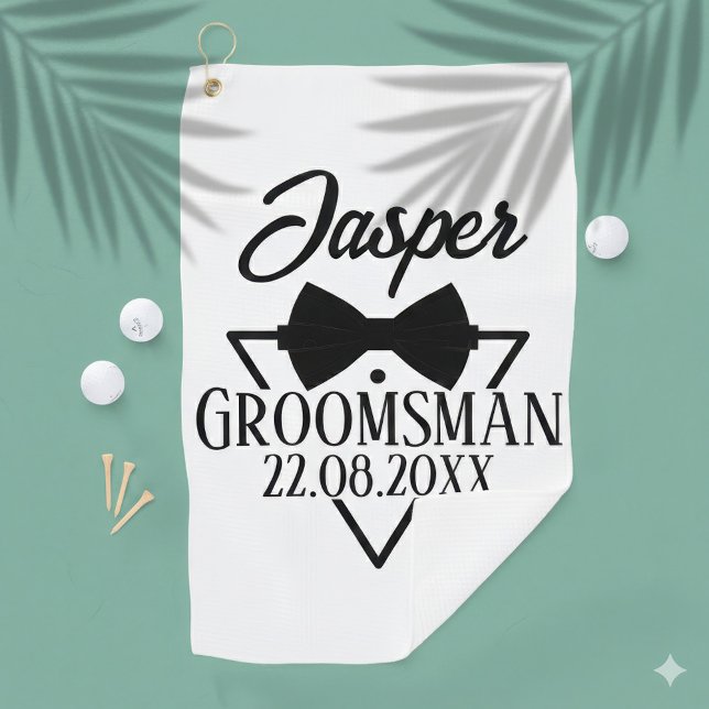 Serviette De Golf Personnalisé pour Groomsman (Personalized for Groomsman Golf Towel Custom Name )