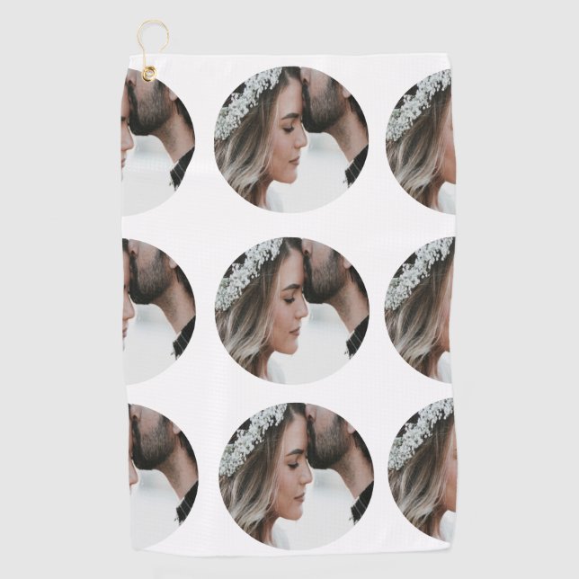 Serviette De Golf personnalisé simple ajouter circulaire photo colla (Devant)