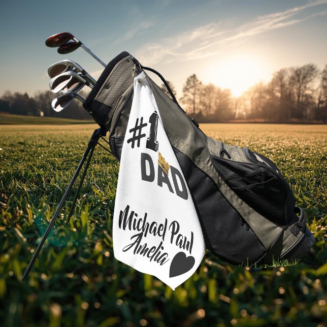 Serviette de golf personnalisée #1 Papa d'amour (Créateur téléchargé)