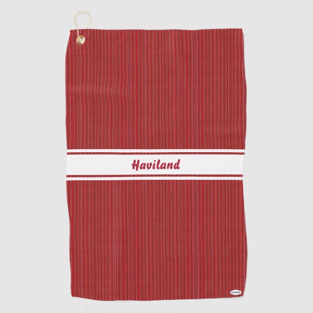 Serviette de golf personnalisée à texture rouge HA (Devant)