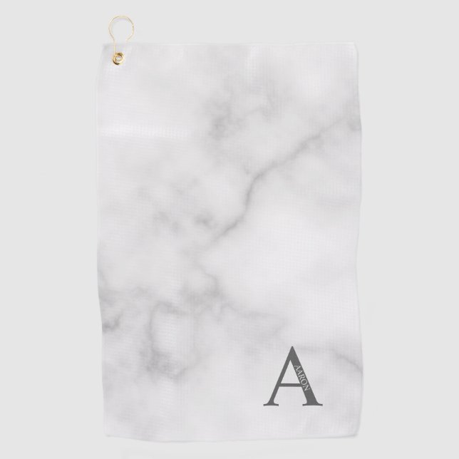 Serviette de golf personnalisée avec monogramme et (Devant)
