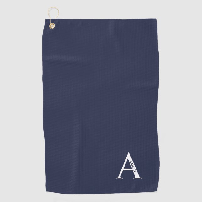 Serviette de golf personnalisée avec monogramme et (Devant)