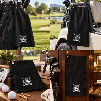 Serviette de golf personnalisée avec nom et monogr