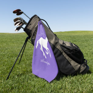 Serviette de golf personnalisée de Purple Unicorn