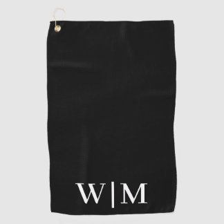 Serviette de golf personnalisée en noir et blanc
