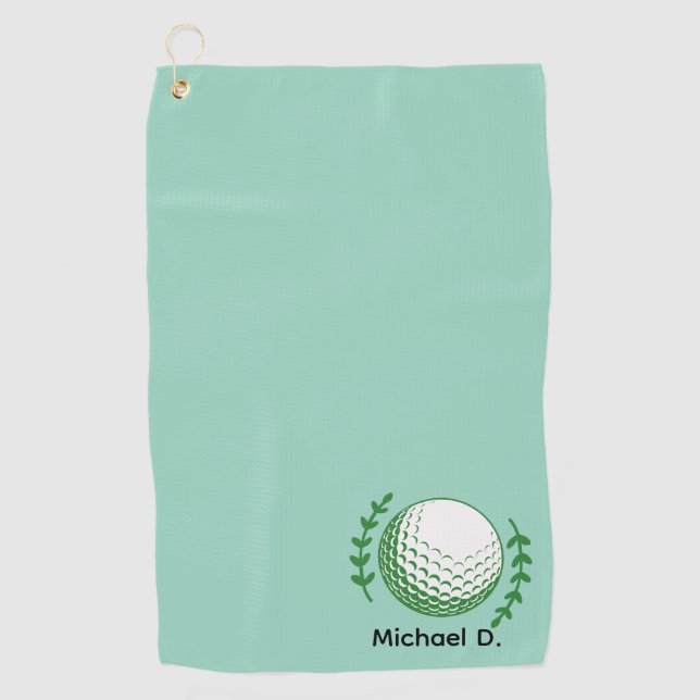 Serviette de golf personnalisée - Nom et logo pers (Devant)