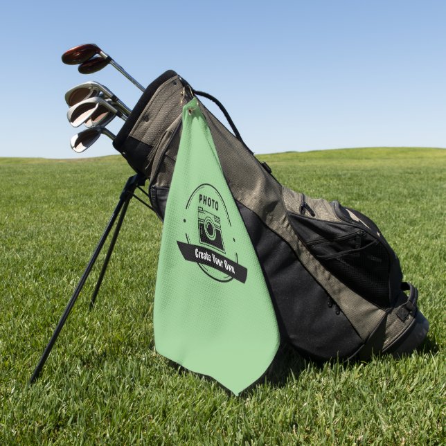 Serviette de golf personnalisée – Nom ou photo per (Vert)
